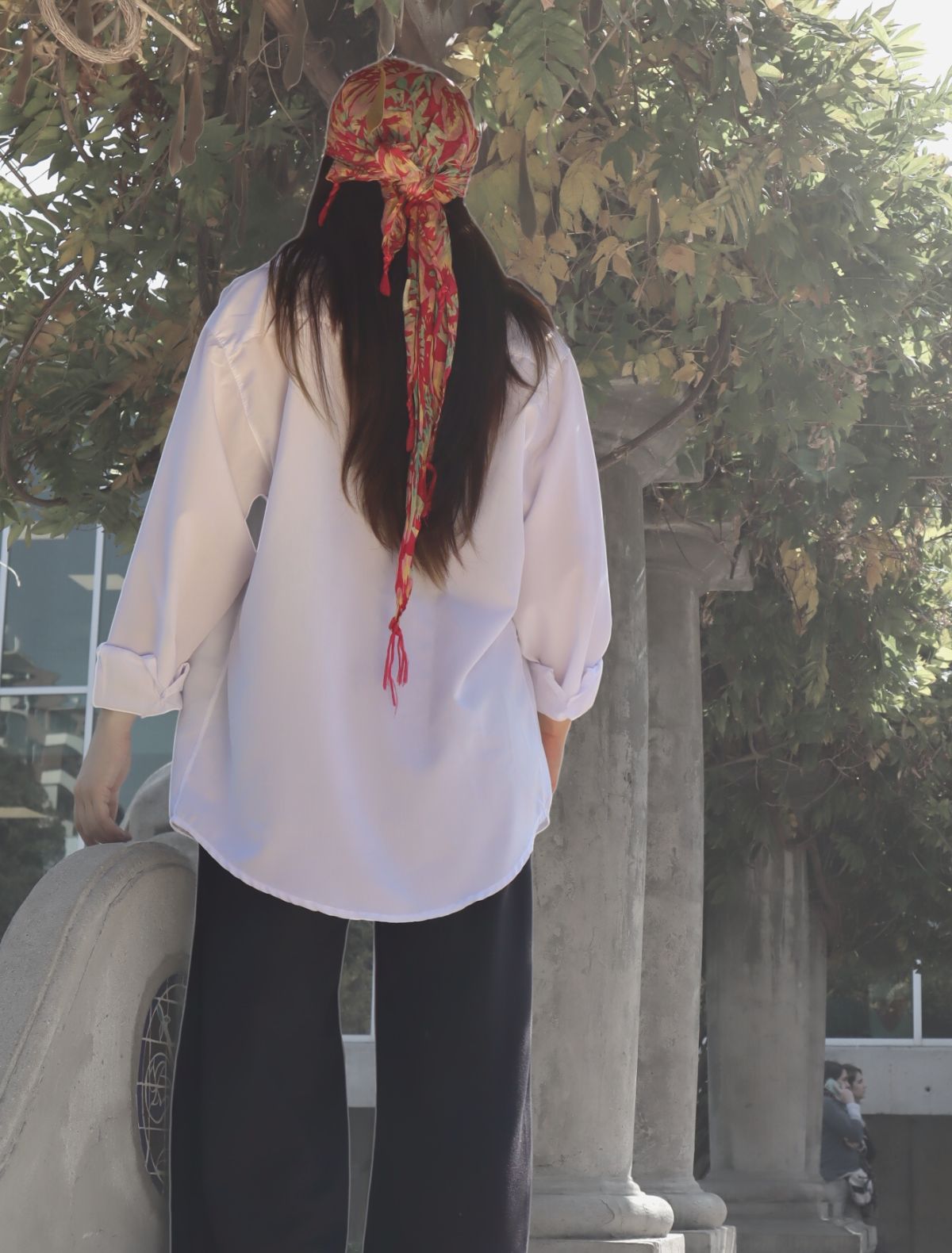 Espalda camisa ruby white oversized blanca de Moda sustentable.