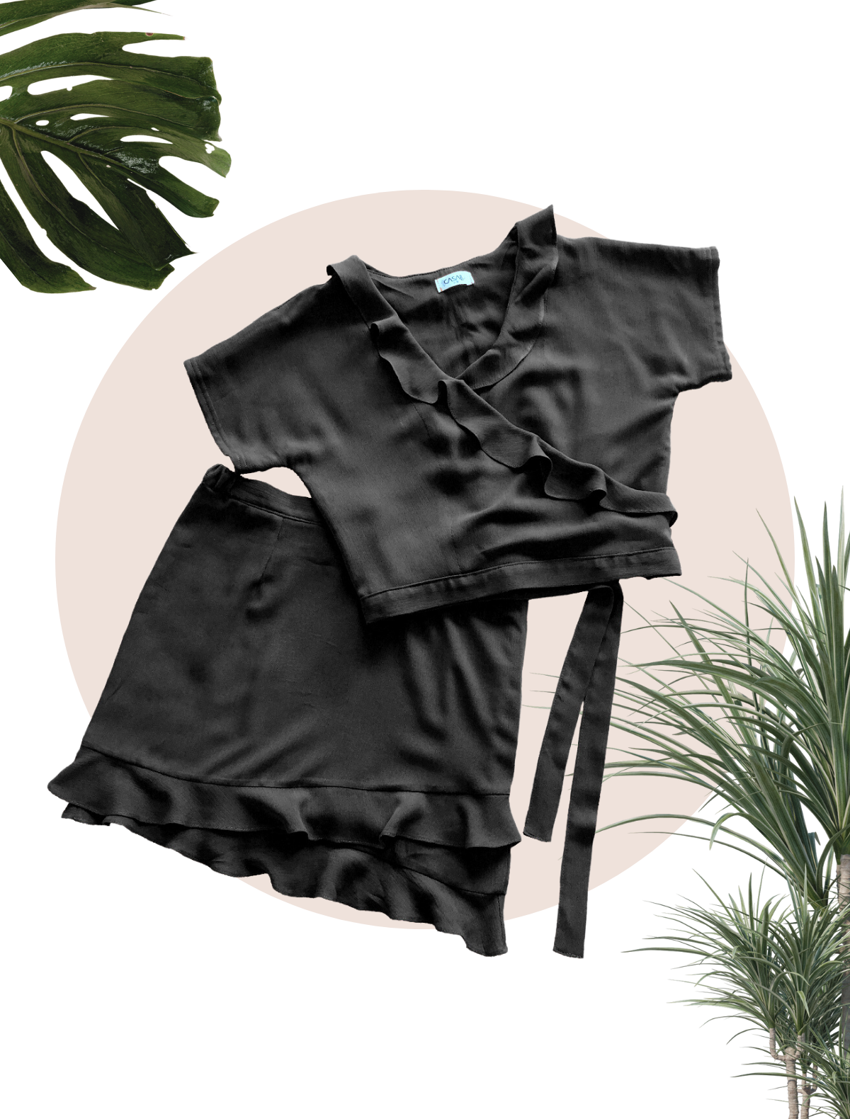 Set Pimrose negro | Top y falda