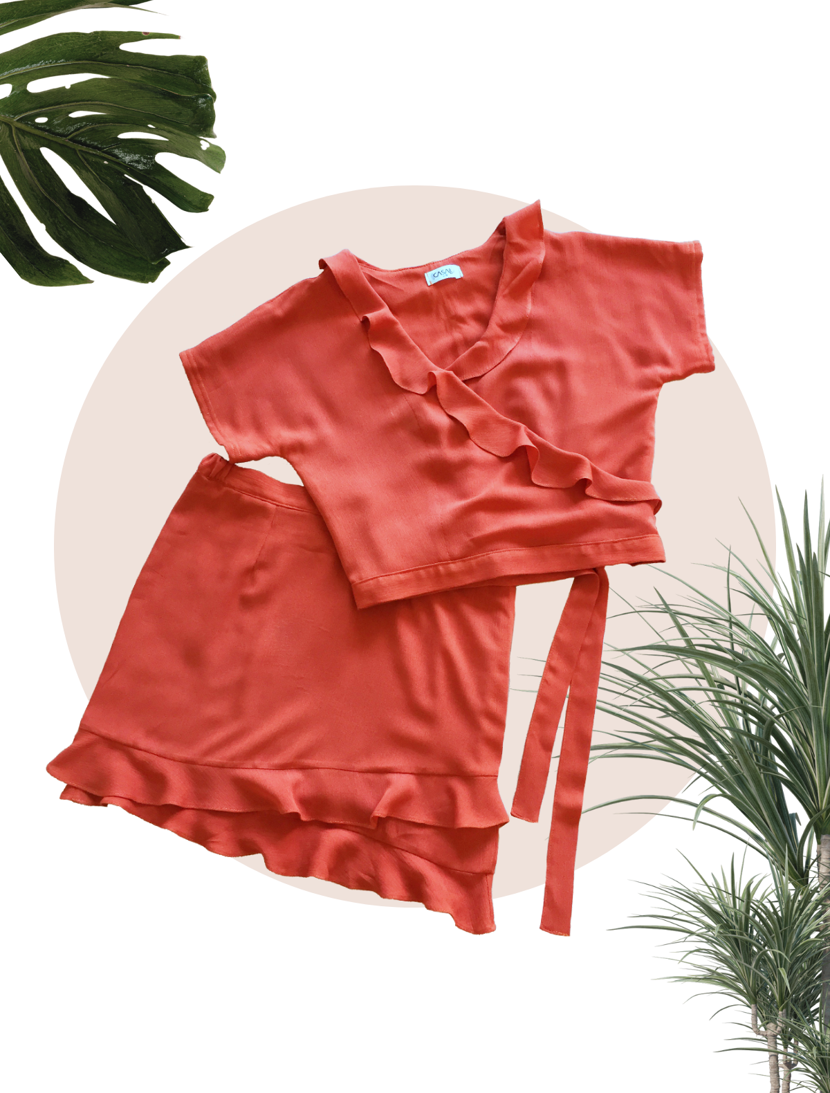 Set Pimrose terracota | Top y falda