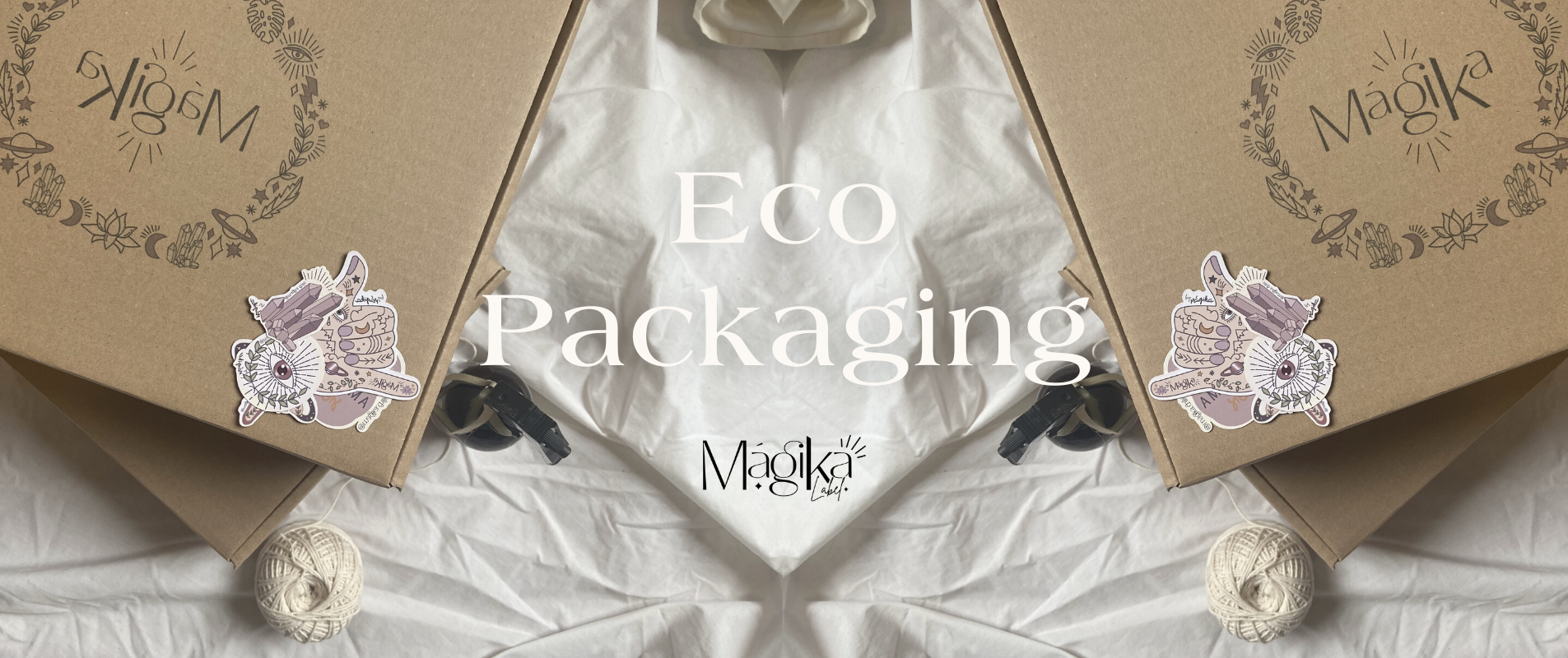 En Mágika label enviamos las compras de nuestra tienda online en un packaging ecológico y sustentable .