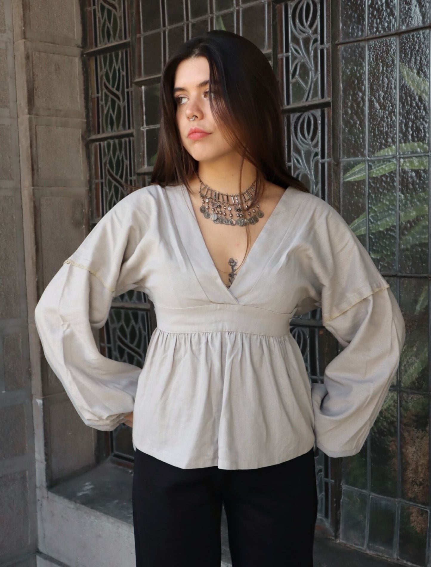 Blusa multiforma | Guinea long humo